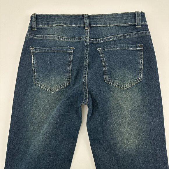 Unbranded Bootcut Raw Hem Women's size S Small Dark Wash Blue Denim jeans - Picture 4 of 4